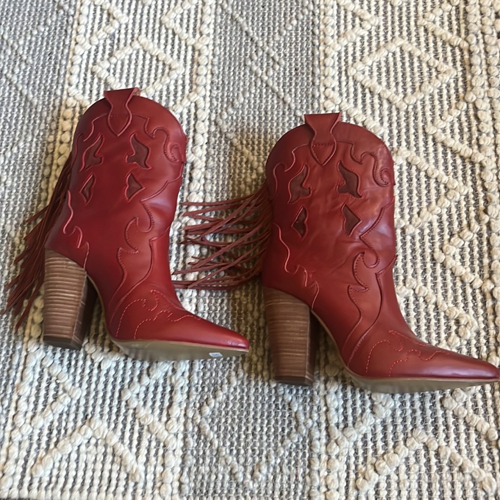 Dingo RED fringe cowboy boots